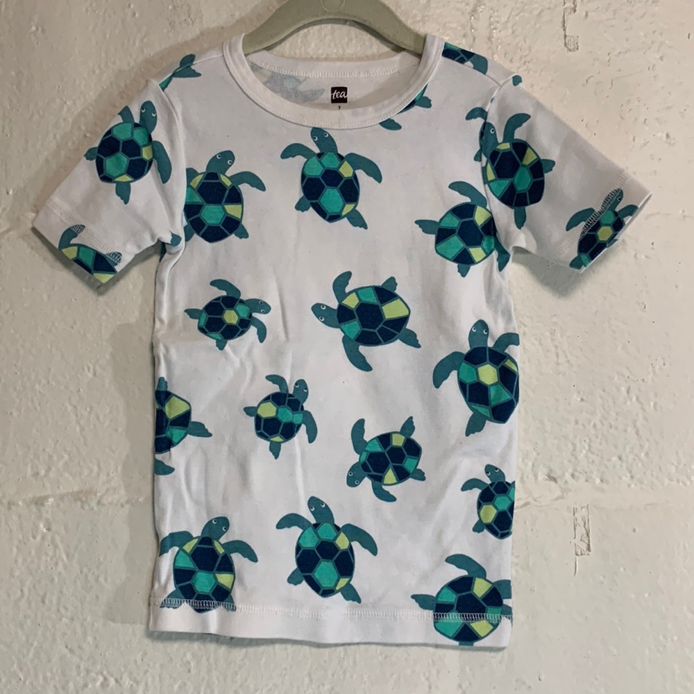 Tea Collection Summer Nights Sea Turtle Cotton Pajama Top Sz 7